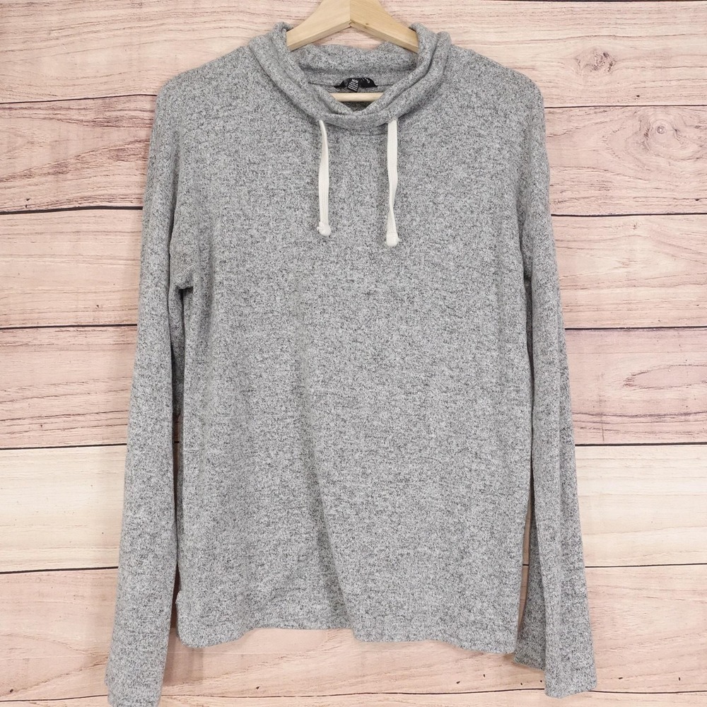 Lucky Brand Sweater Womens Medium‎ Gray Long Sleeve Cowl Neck Soft Knit 7W72330